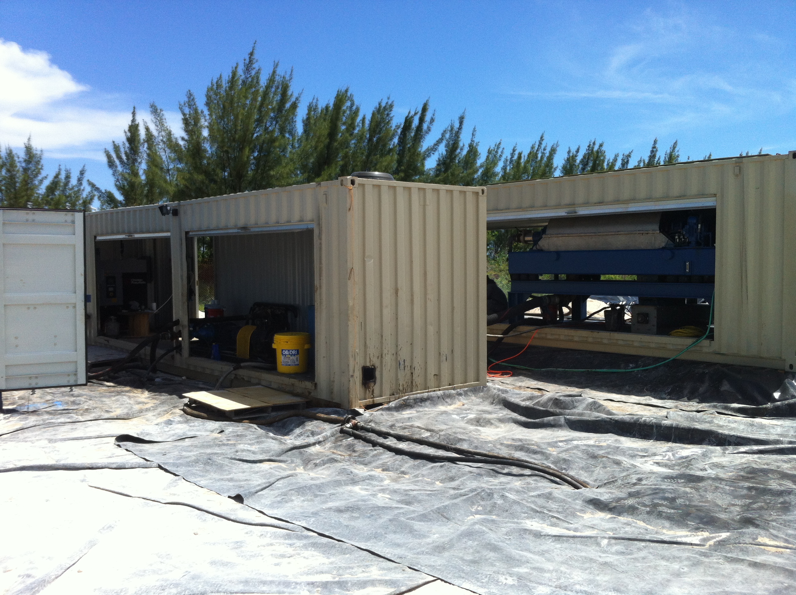 Mobile HydroPure treatment equipment at an operating site
