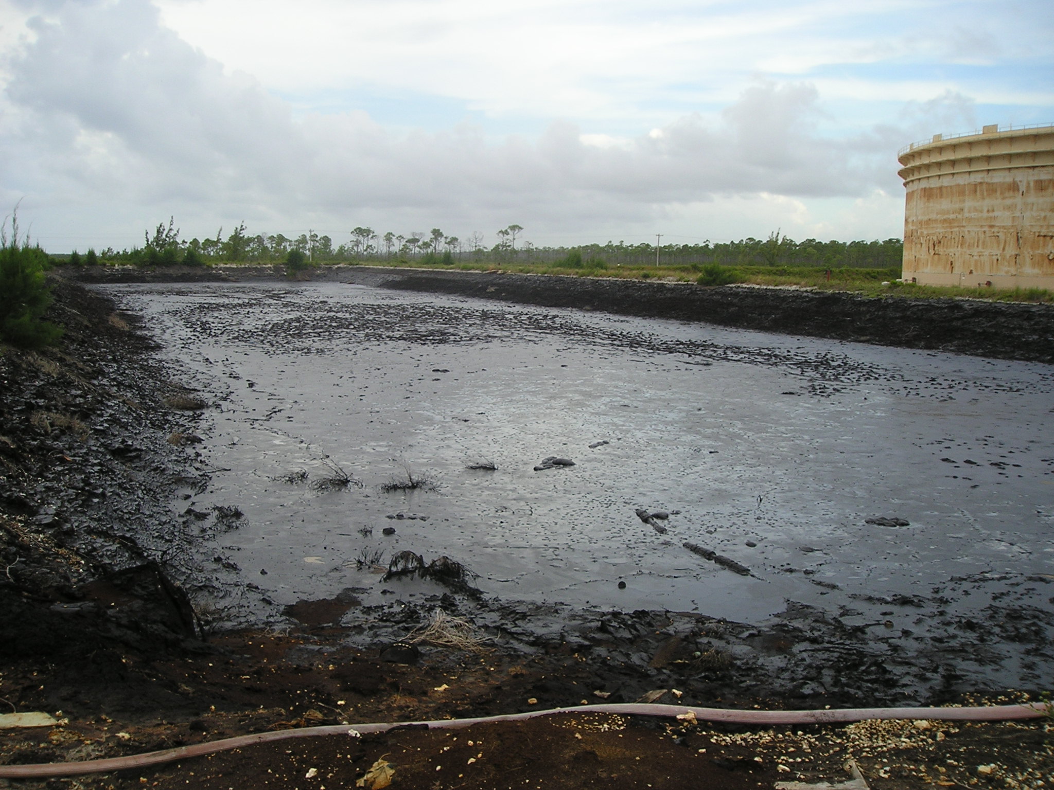 Oil sludge pond before HydroPure remediation