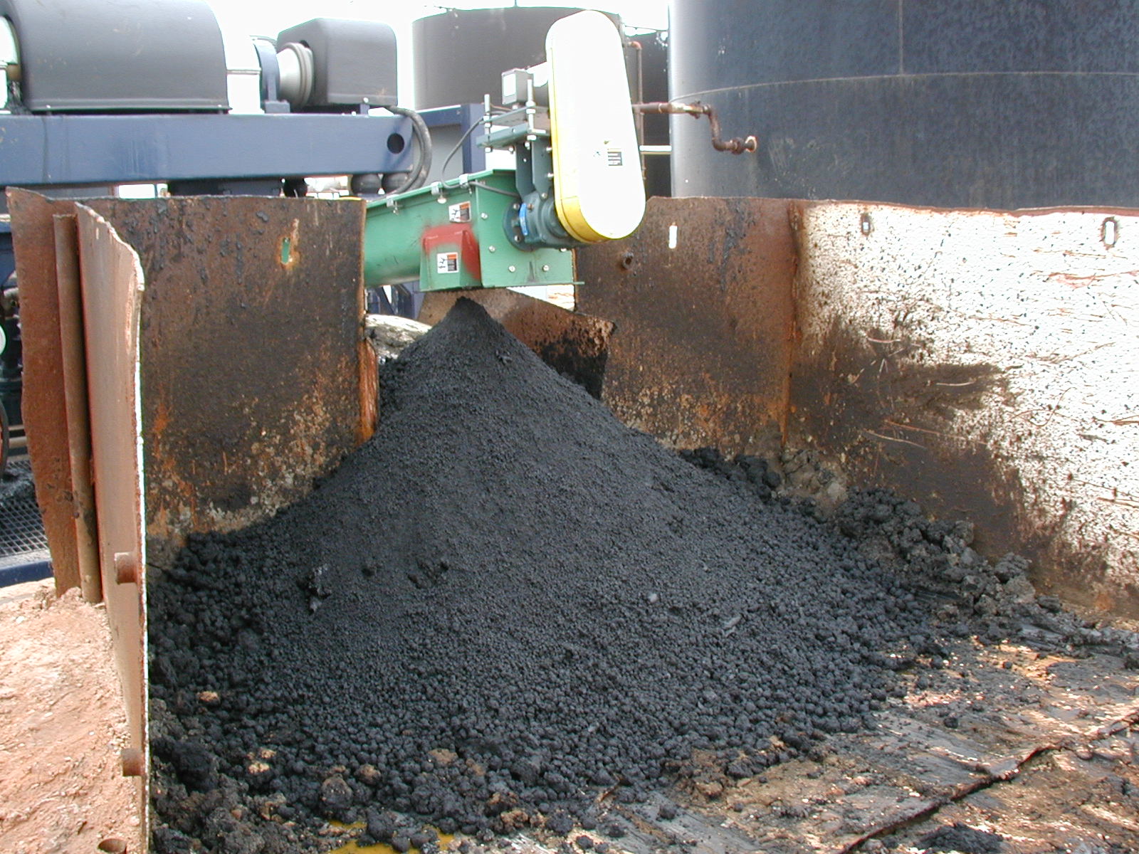 Extracted solid cake discharged from the HydroPure sludge treatment process